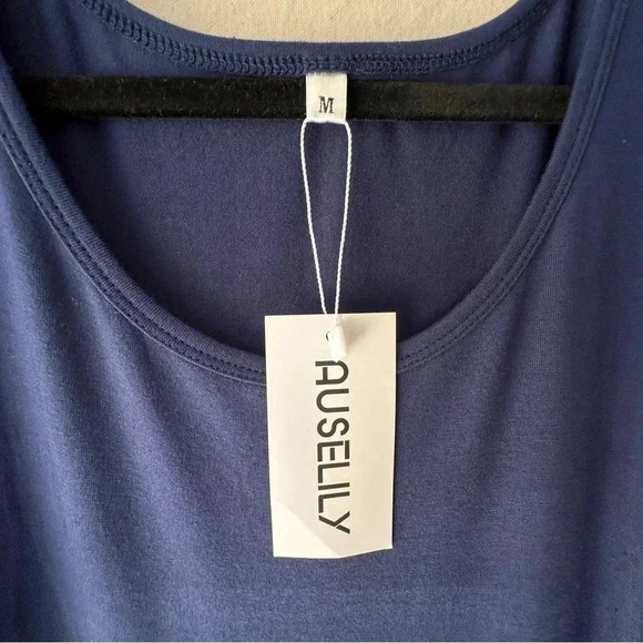 NWT | SLEEVELESS TEE SHIRT TANK DRESS NAVY BLUE | SIZE: MEDIUM - Picture 9 of 11